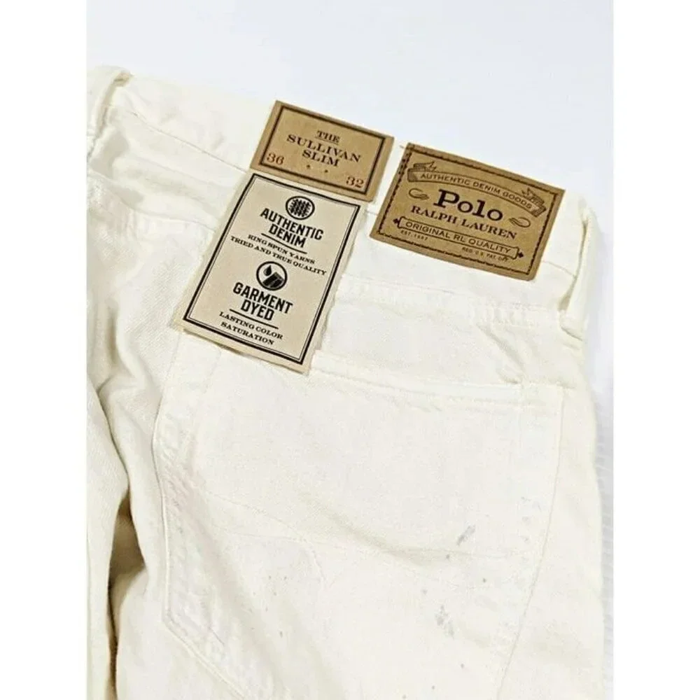 Polo Ralph Lauren Men's Sullivan Slim Distressed Jean White Size 36 (MSRP $198)